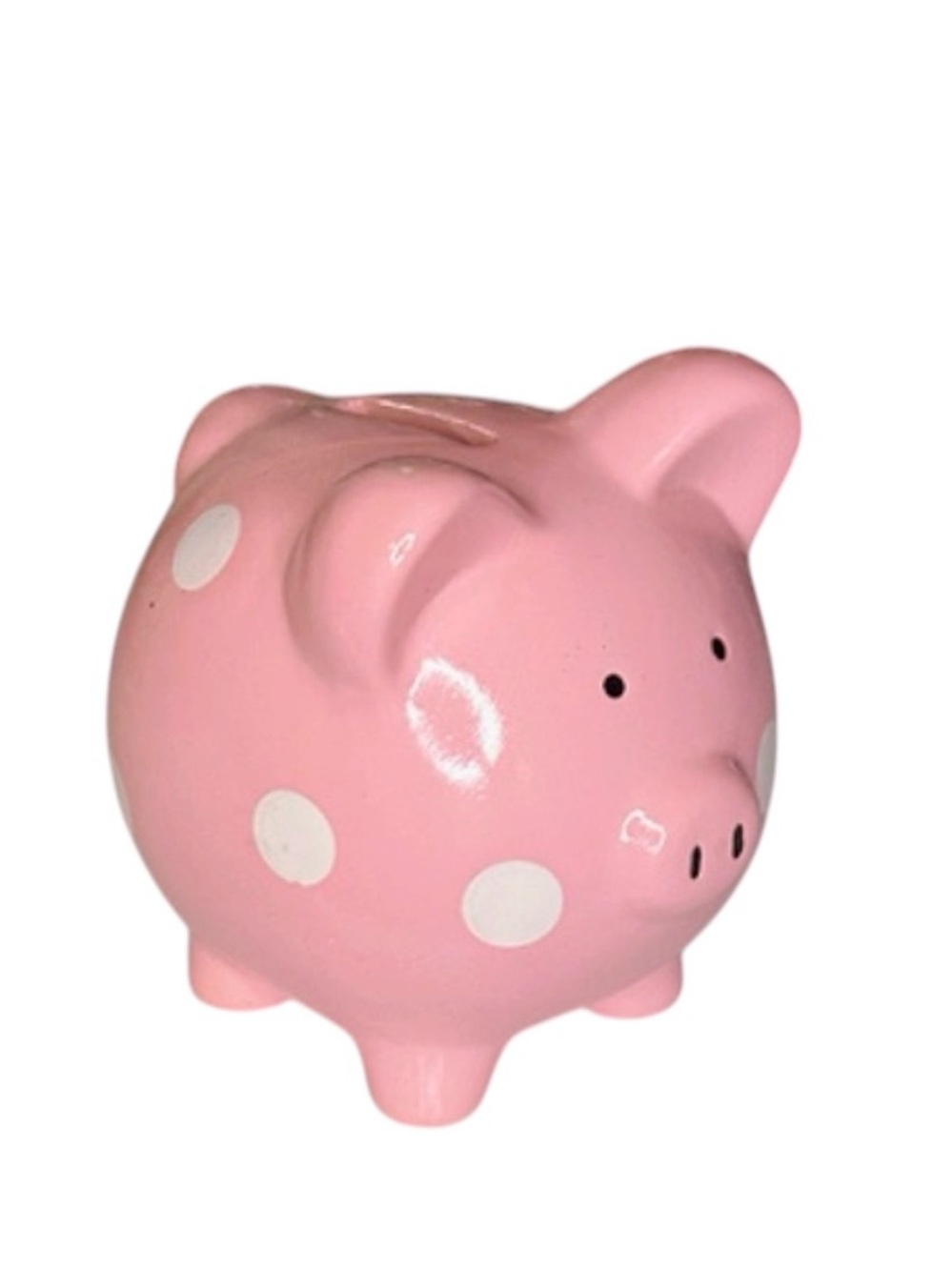 Child to cherish Pink Polka Dot Ceramic mini Piggy Bank